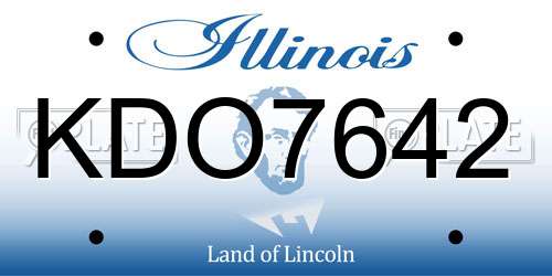 KDO7642 Illinois License Plate
