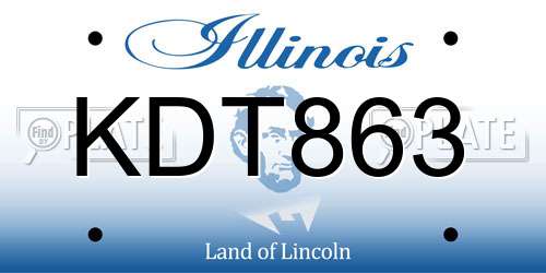 KDT863 Illinois License Plate