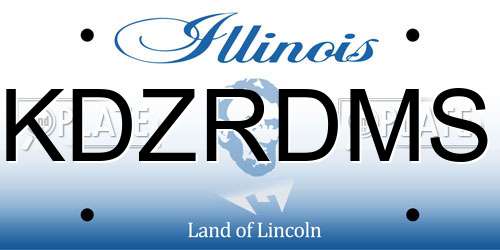 KDZRDMS Illinois License Plate