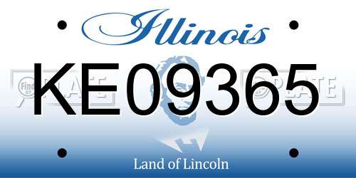KE09365 Illinois License Plate