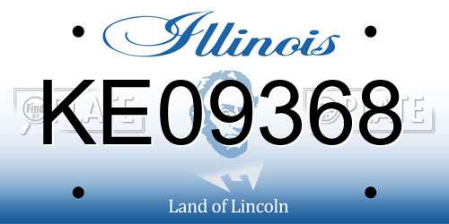 KE09368 Illinois License Plate