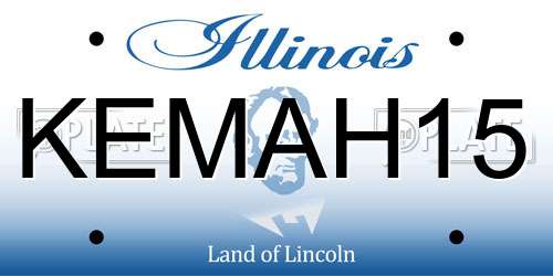 KEMAH15 Illinois License Plate