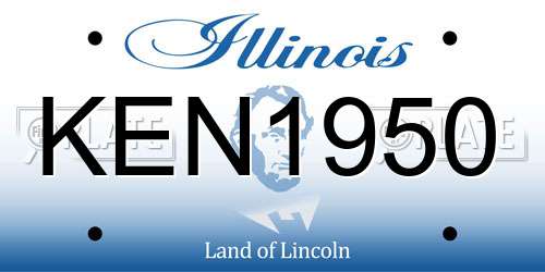 KEN1950 Illinois License Plate
