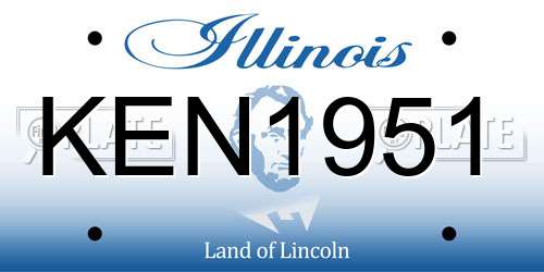 KEN1951 Illinois License Plate