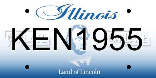 KEN1955 Illinois License Plate