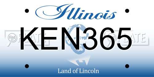 KEN365 Illinois License Plate