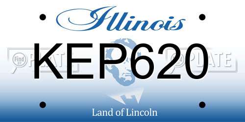 KEP620 Illinois License Plate