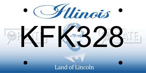 KFK328 Illinois License Plate