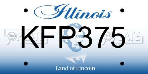 KFP375 Illinois License Plate