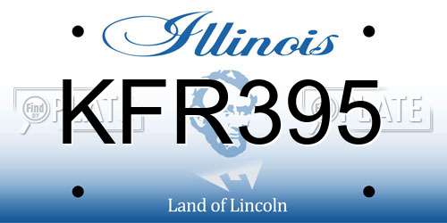 KFR395 Illinois License Plate