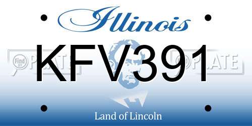 KFV391 Illinois License Plate