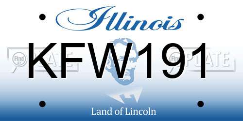 KFW191 Illinois License Plate