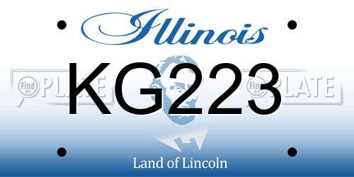 KG223 Illinois License Plate