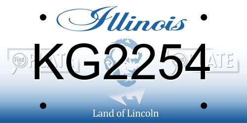 KG2254 Illinois License Plate