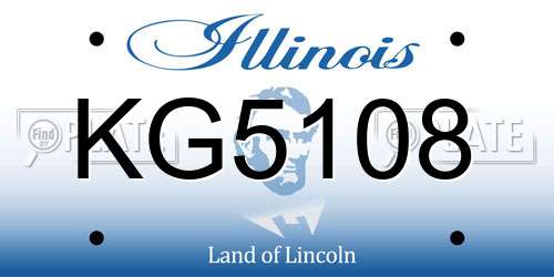 KG5108 Illinois License Plate