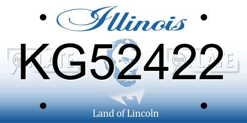 KG52422 Illinois License Plate
