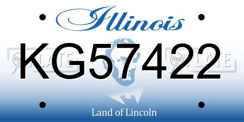KG57422 Illinois License Plate