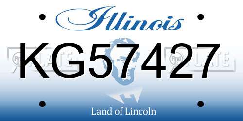 KG57427 Illinois License Plate