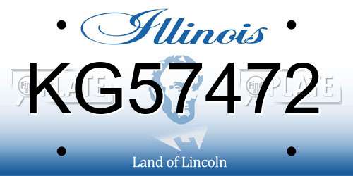 KG57472 Illinois License Plate