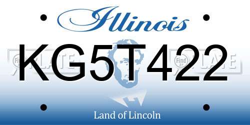 KG5T422 Illinois License Plate