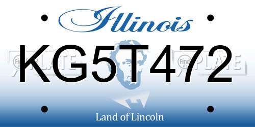 KG5T472 Illinois License Plate