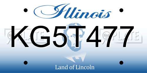 KG5T477 Illinois License Plate