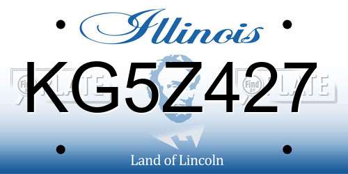 KG5Z427 Illinois License Plate