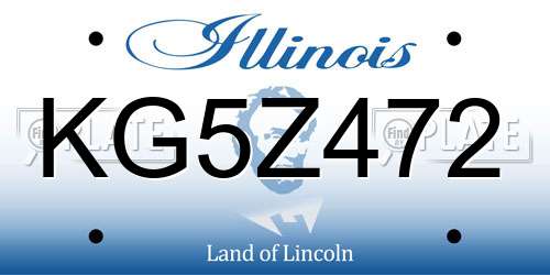 KG5Z472 Illinois License Plate