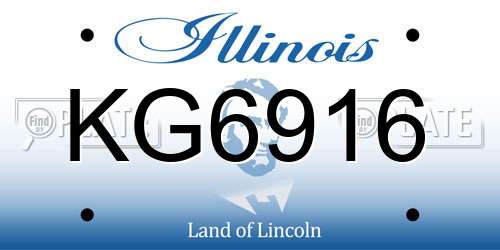 KG6916 Illinois License Plate