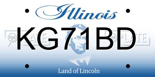 KG71BD Illinois License Plate