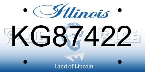 KG87422 Illinois License Plate