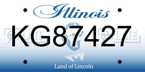 KG87427 Illinois License Plate
