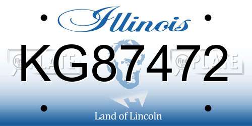 KG87472 Illinois License Plate