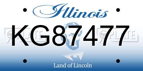 KG87477 Illinois License Plate