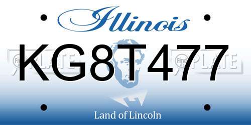 KG8T477 Illinois License Plate