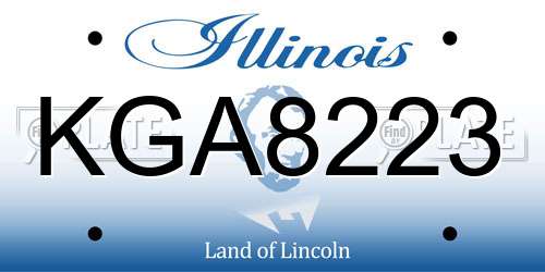 KGA8223 Illinois License Plate