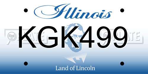 KGK499 Illinois License Plate