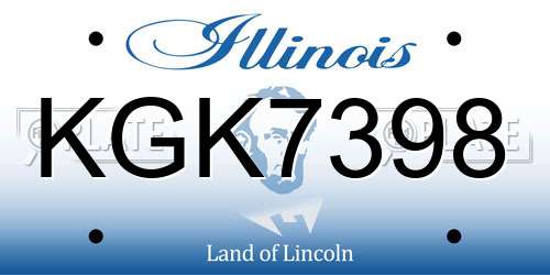 KGK7398 Illinois License Plate