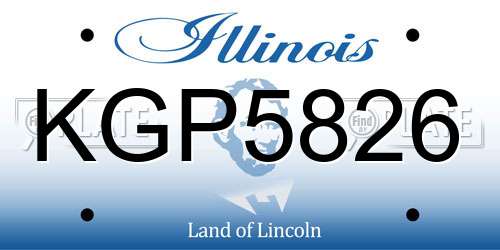 KGP5826 Illinois License Plate