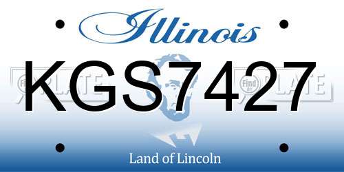 KGS7427 Illinois License Plate