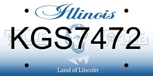 KGS7472 Illinois License Plate