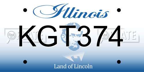 KGT374 Illinois License Plate