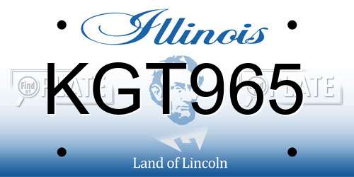 KGT965 Illinois License Plate