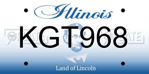 KGT968 Illinois License Plate