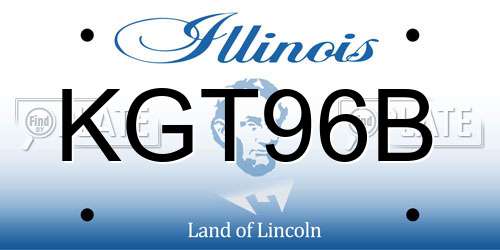 KGT96B Illinois License Plate