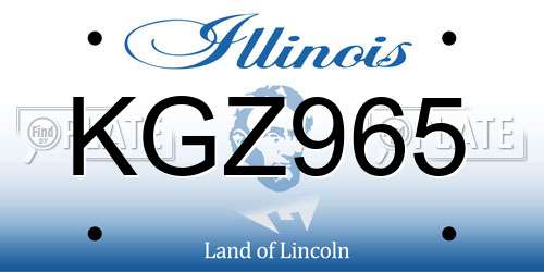 KGZ965 Illinois License Plate