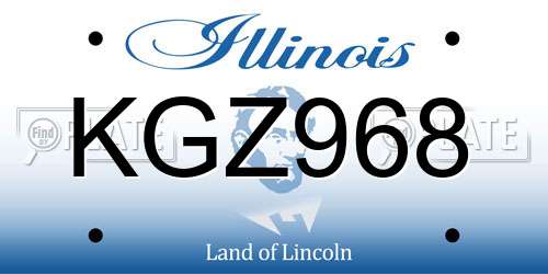 KGZ968 Illinois License Plate