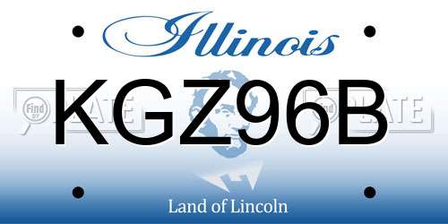 KGZ96B Illinois License Plate