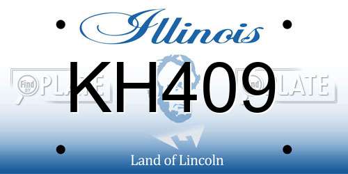 KH409 Illinois License Plate