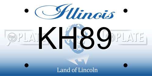 KH89 Illinois License Plate
